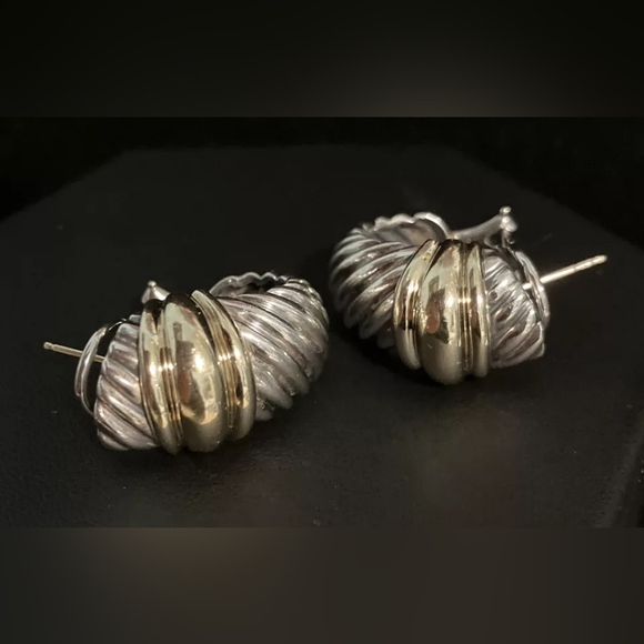 David Yurman 14k 925 Thoroughbred Shrimp Earrings - Picture 8 of 16